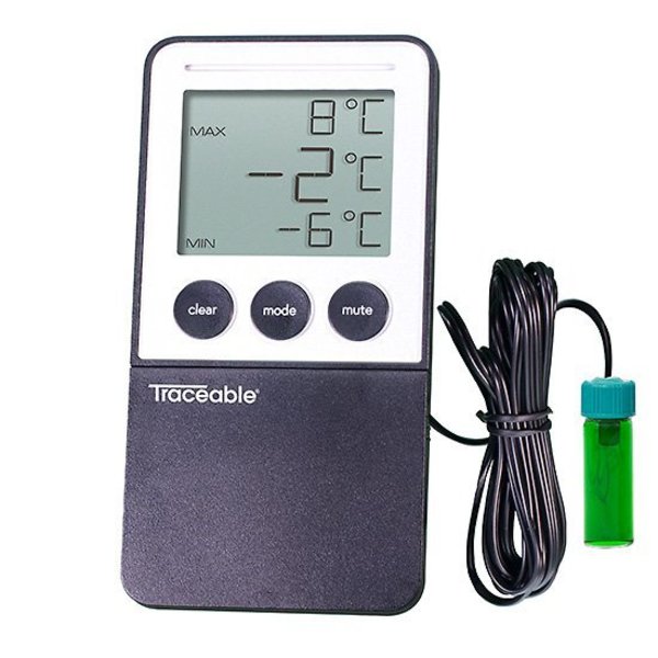 Traceable Fridge Freezer Thermometer with 5mL Vaccine Bottle Probe 5652TR